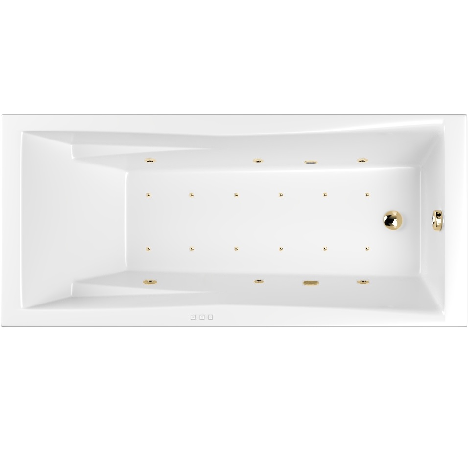 Ванна гидромассажная Whitecross Palace RELAX 0104.170075.100.RELAX.GL 170x75 (белый глянцевый, золотой), каркас, слив-перелив