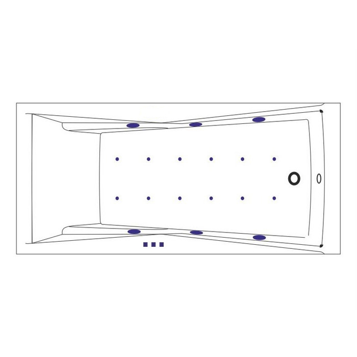 Ванна гидромассажная Whitecross Palace RELAX 0104.170075.100.RELAX.CR 170x75 (белый глянцевый, хром), каркас, слив-перелив