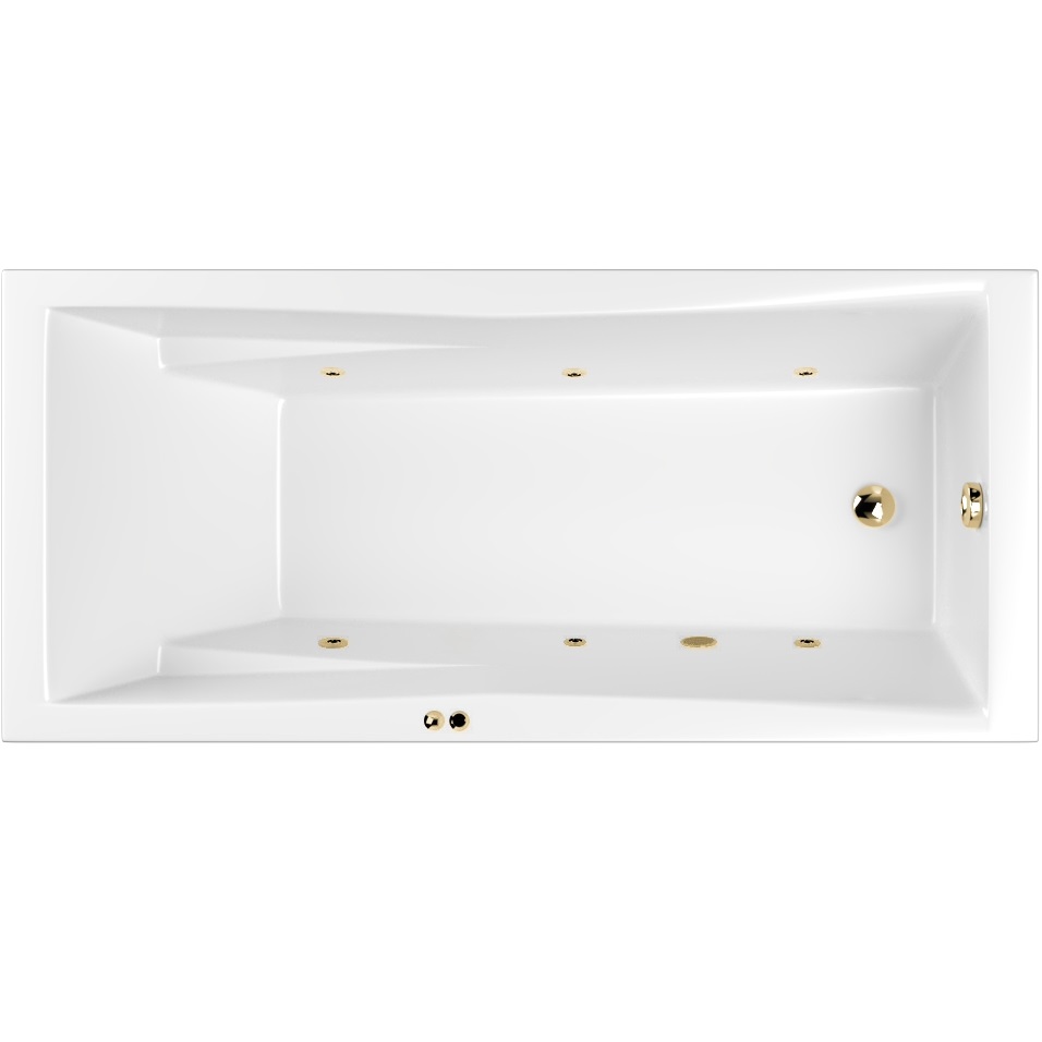 Ванна гидромассажная Whitecross Palace SOFT 0104.170075.100.SOFT.GL 170x75 (белый глянцевый, золотой), каркас, слив-перелив