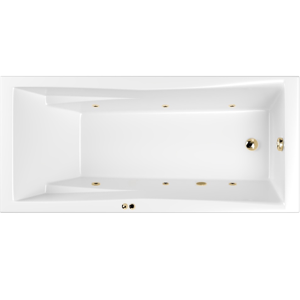 Ванна гидромассажная Whitecross Palace SOFT 0104.180080.100.SOFT.GL 180x80 (белый глянцевый, золотой), каркас, слив-перелив