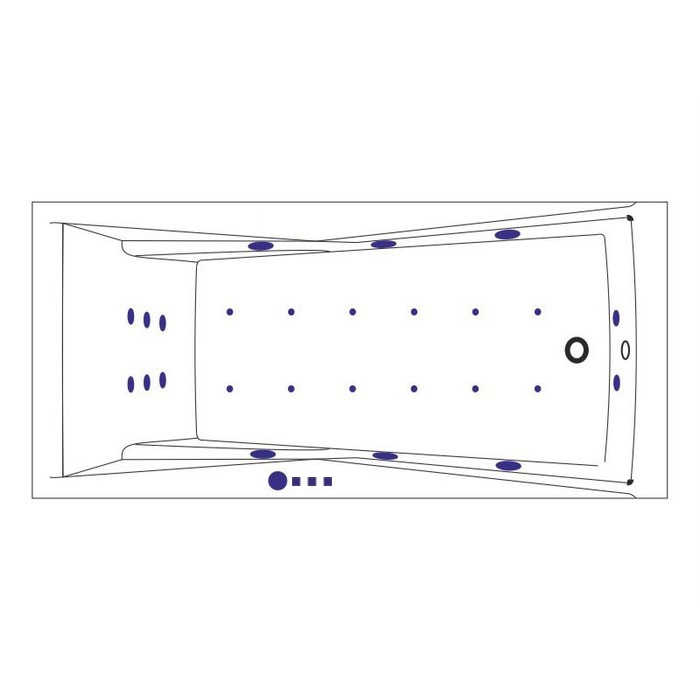 Ванна гидромассажная Whitecross Palace ULTRA 0104.170075.100.ULTRA.CR 170x75 (белый глянцевый, хром), каркас, слив-перелив