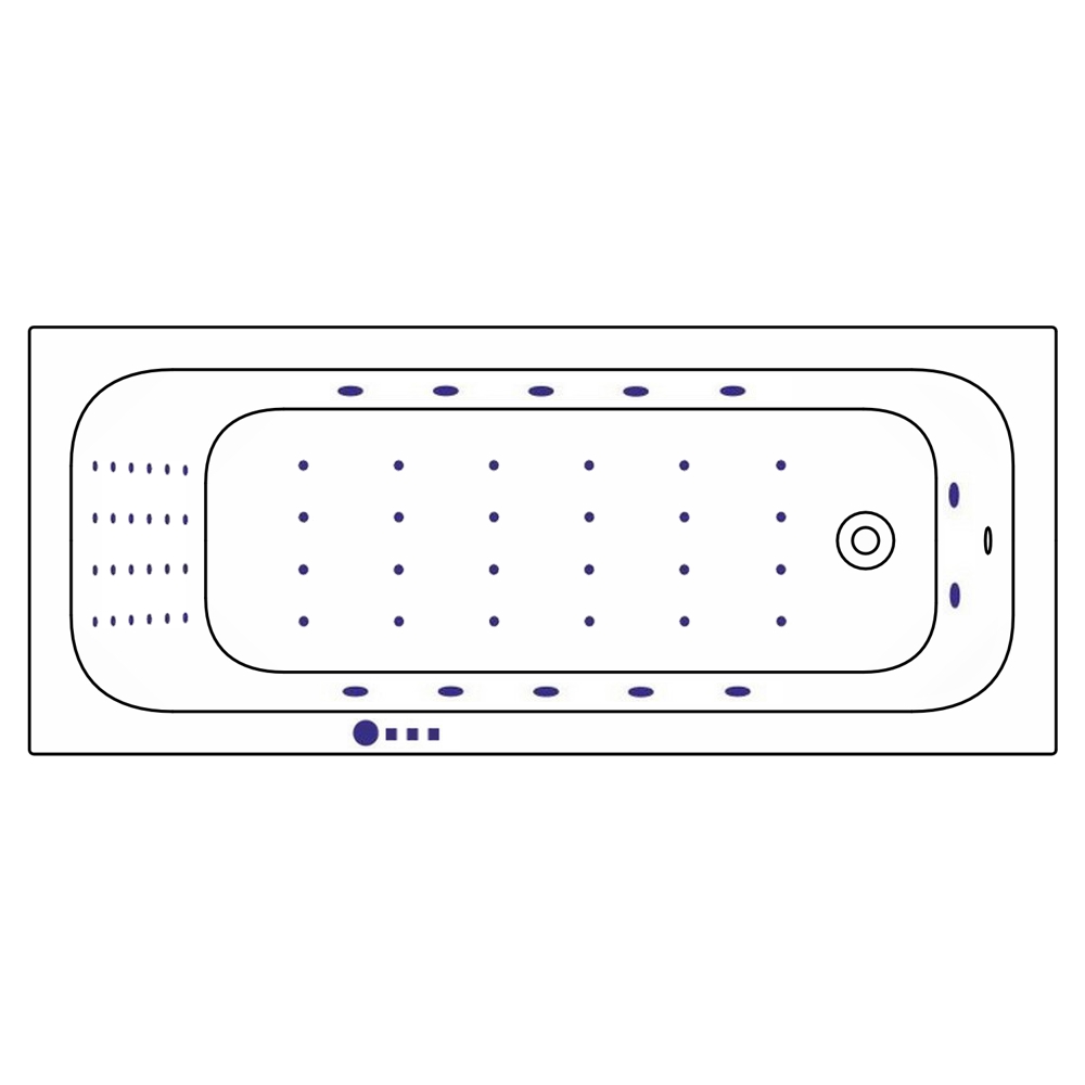 Ванна гидромассажная Whitecross Vibe NANO 0105.170070.100.NANO.GL 170x70 (белый глянцевый, золотой), каркас, слив-перелив