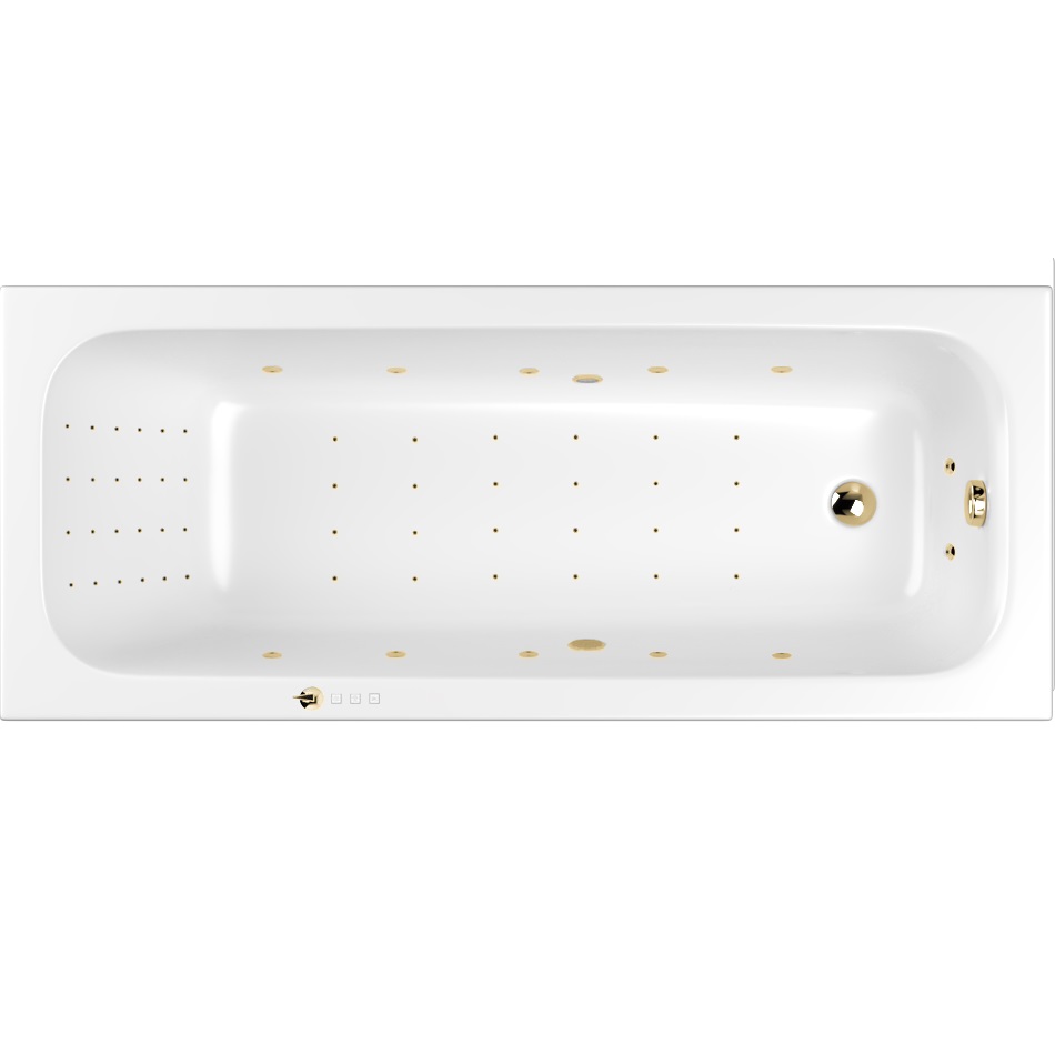 Ванна гидромассажная Whitecross Vibe NANO 0105.170070.100.NANO.GL 170x70 (белый глянцевый, золотой), каркас, слив-перелив