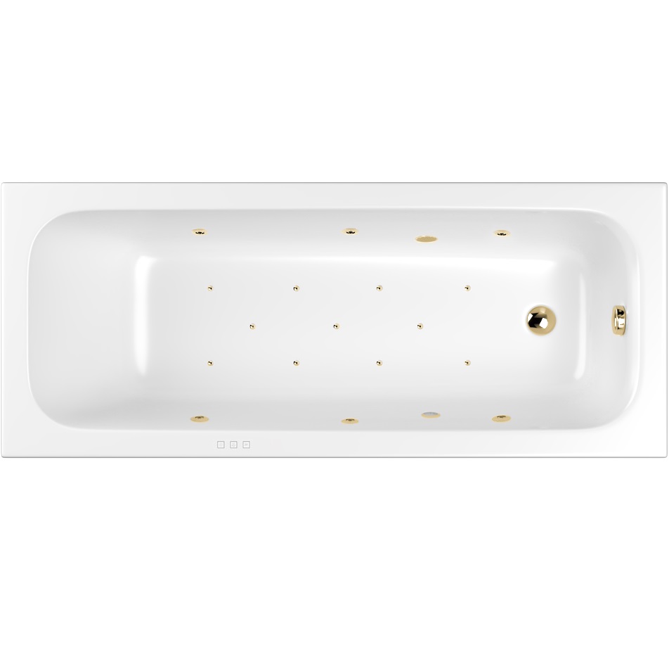 Ванна гидромассажная Whitecross Vibe RELAX 0105.170070.100.RELAX.GL 170x70 (белый глянцевый, золотой), каркас, слив-перелив