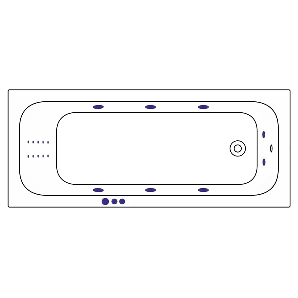 Ванна гидромассажная Whitecross Vibe SMART NANO 0105.170070.100.SMARTNANO.CR 170x70 (белый глянцевый, хром), каркас, слив-перелив