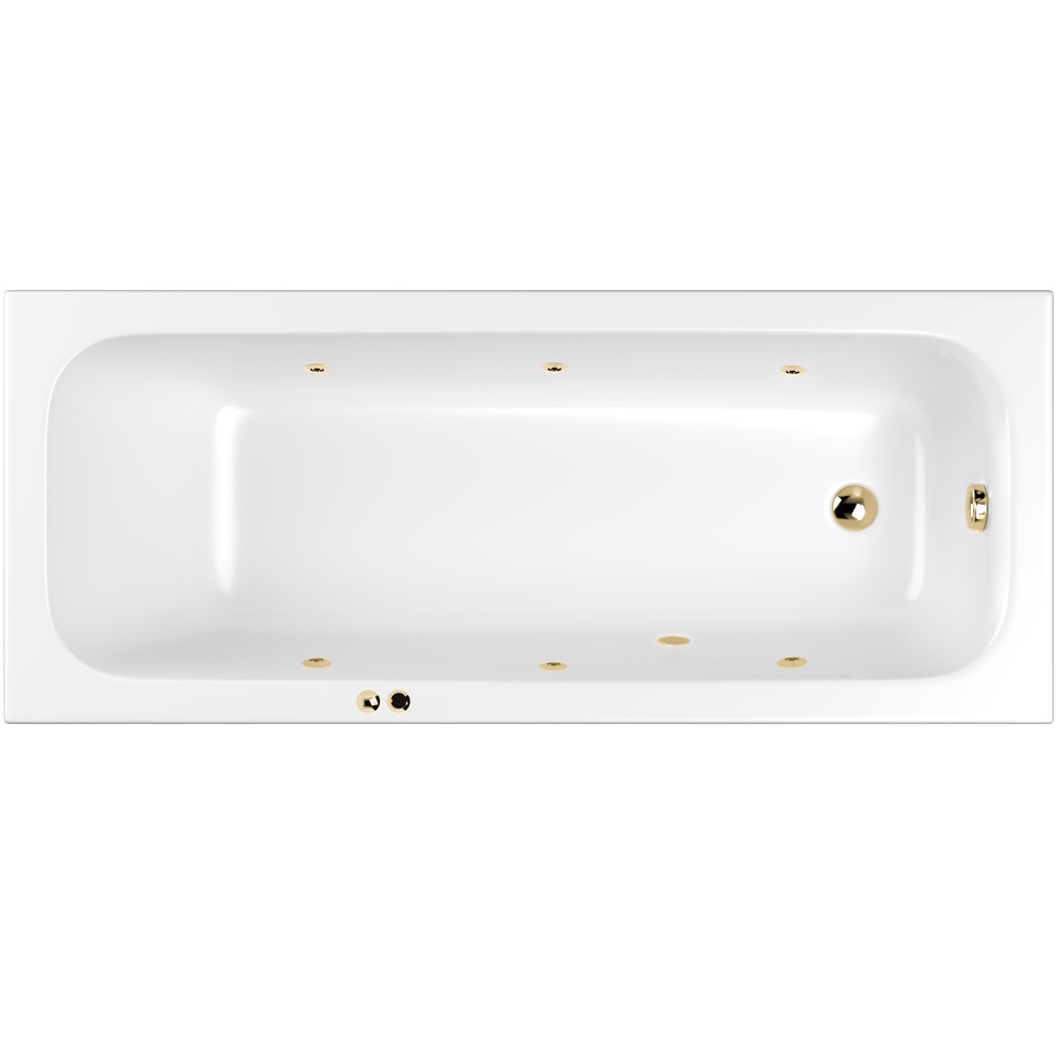 Ванна гидромассажная Whitecross Vibe SOFT 0105.170070.100.SOFT.GL 170x70 (белый глянцевый, золотой), каркас, слив-перелив