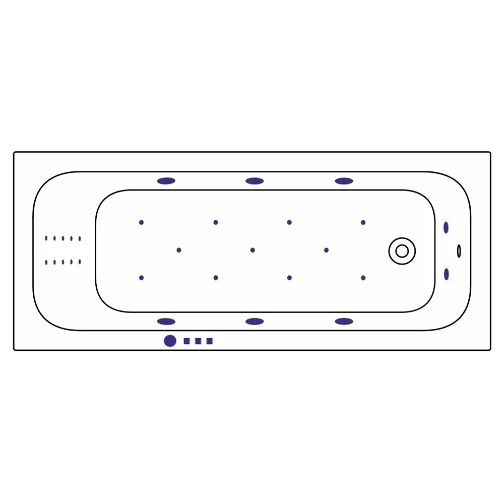 Ванна гидромассажная Whitecross Vibe ULTRA NANO 0105.170070.100.ULTRANANO.CR 170x70 (белый глянцевый, хром), каркас, слив-перелив