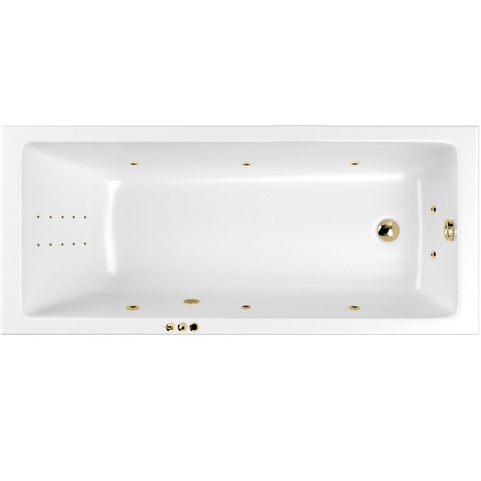 Ванна гидромассажная Whitecross Wave SMART NANO 0101.180080.100.SMARTNANO.GL 180x80 (золотой, белый), каркас, слив-перелив
