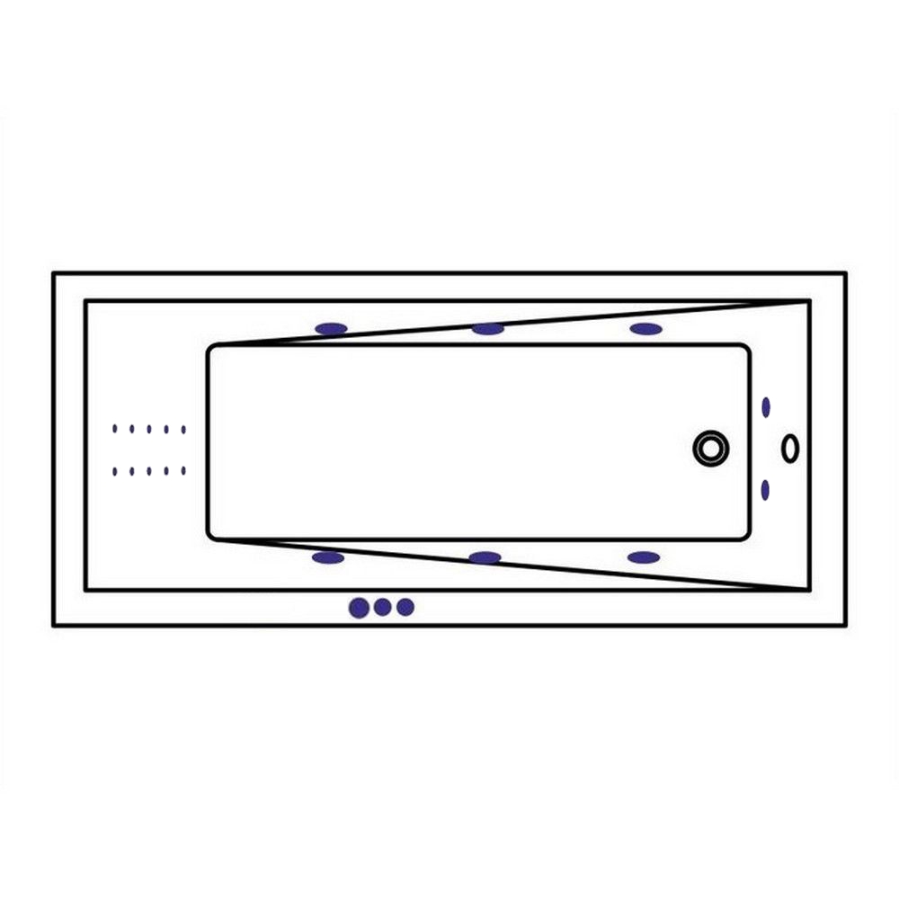 Ванна гидромассажная Whitecross Wave SMART NANO 0101.160070.100.SMARTNANO.GL 160x70 (золотой, белый), каркас, слив-перелив