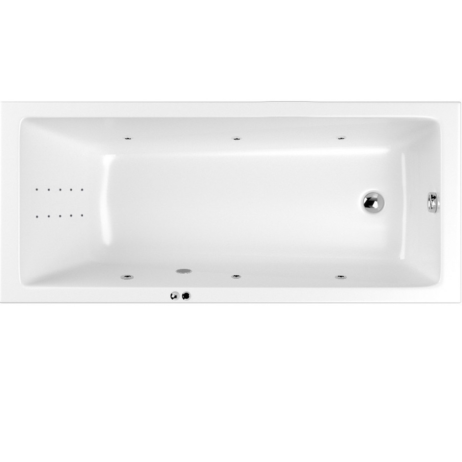Ванна гидромассажная Whitecross Wave Slim LINE NANO 0111.150070.100.LINENANO.CR 150x70 (хром, белый), каркас, слив-перелив