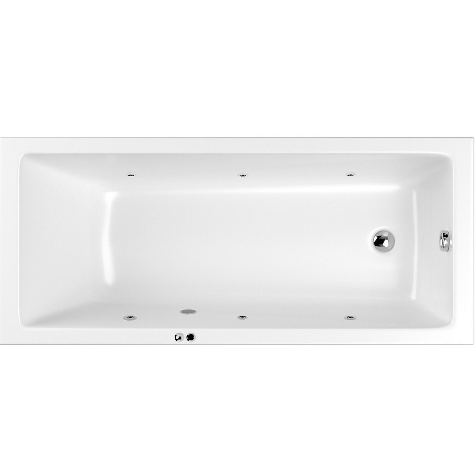 Ванна гидромассажная Whitecross Wave Slim SOFT 0111.160070.100.SOFT.CR 160x70 (белый глянцевый, хром), каркас, слив-перелив
