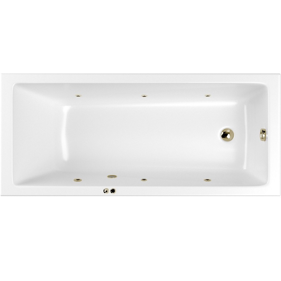 Ванна гидромассажная Whitecross Wave Slim SOFT 0111.170075.100.SOFT.BR 170x75 (белый глянцевый, бронза), каркас, слив-перелив