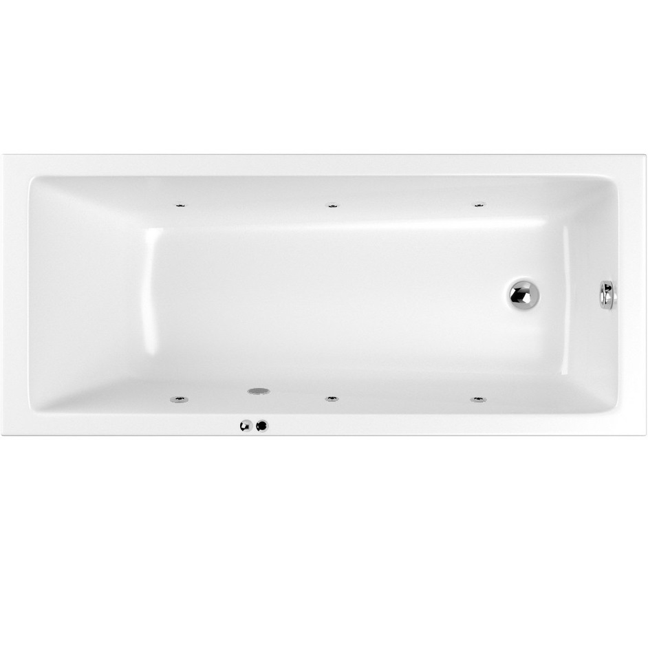 Ванна гидромассажная Whitecross Wave Slim SOFT 0111.170075.100.SOFT.CR 170x75 (белый глянцевый, хром), каркас, слив-перелив