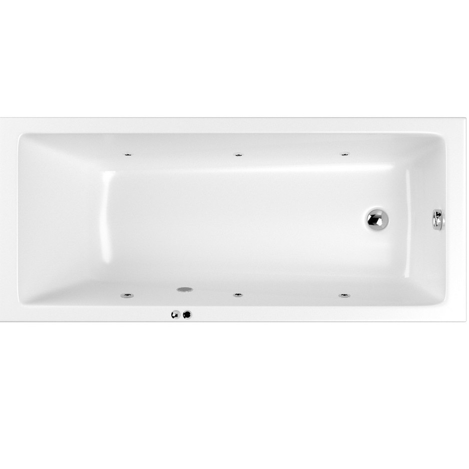 Ванна гидромассажная Whitecross Wave Slim SOFT 0111.180080.100.SOFT.CR 180x80 (белый глянцевый, хром), каркас, слив-перелив