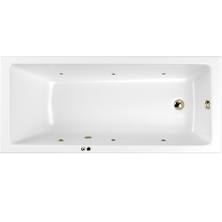 Ванна гидромассажная Whitecross Wave SOFT 0101.150070.100.SOFT.BR 150x70 (белый глянцевый, бронза), каркас, слив-перелив
