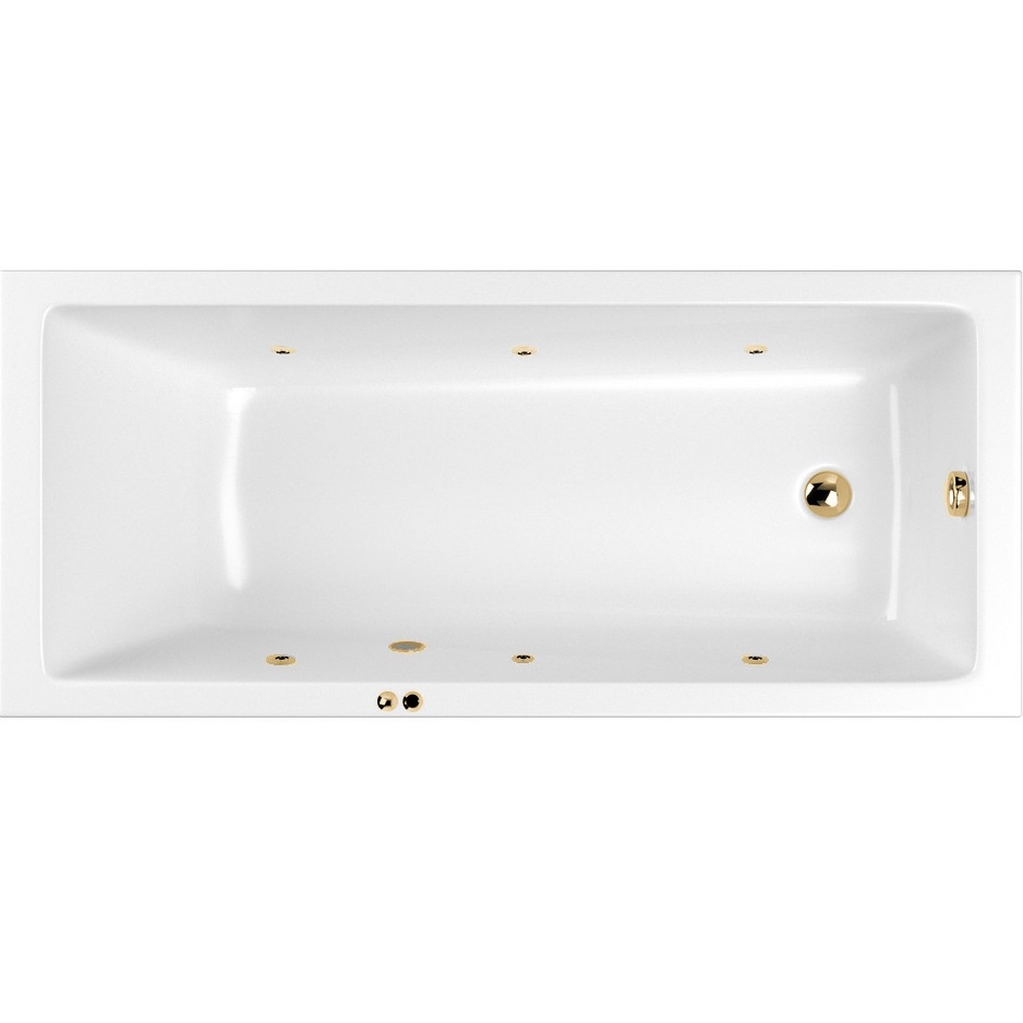 Ванна гидромассажная Whitecross Wave SOFT 0101.150070.100.SOFT.GL 150x70 (белый глянцевый, золотой), каркас, слив-перелив