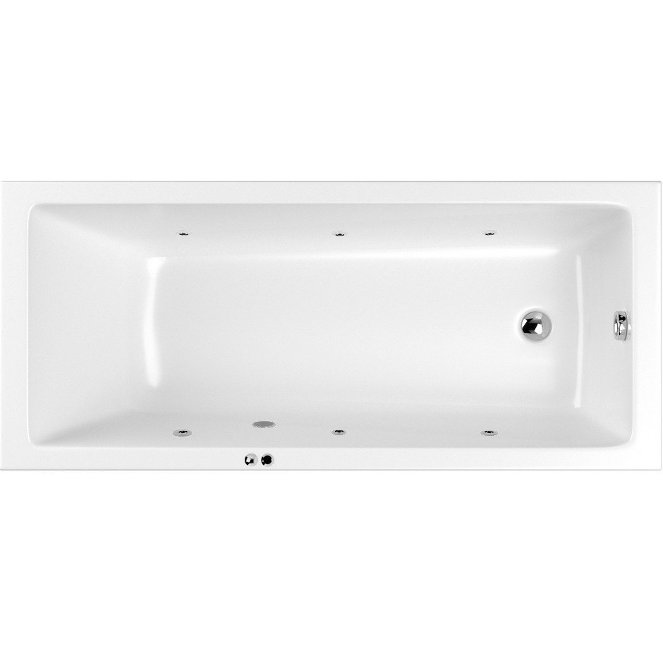 Ванна гидромассажная Whitecross Wave SOFT 0101.160080.100.SOFT.CR 160x80 (белый глянцевый, хром), каркас, слив-перелив