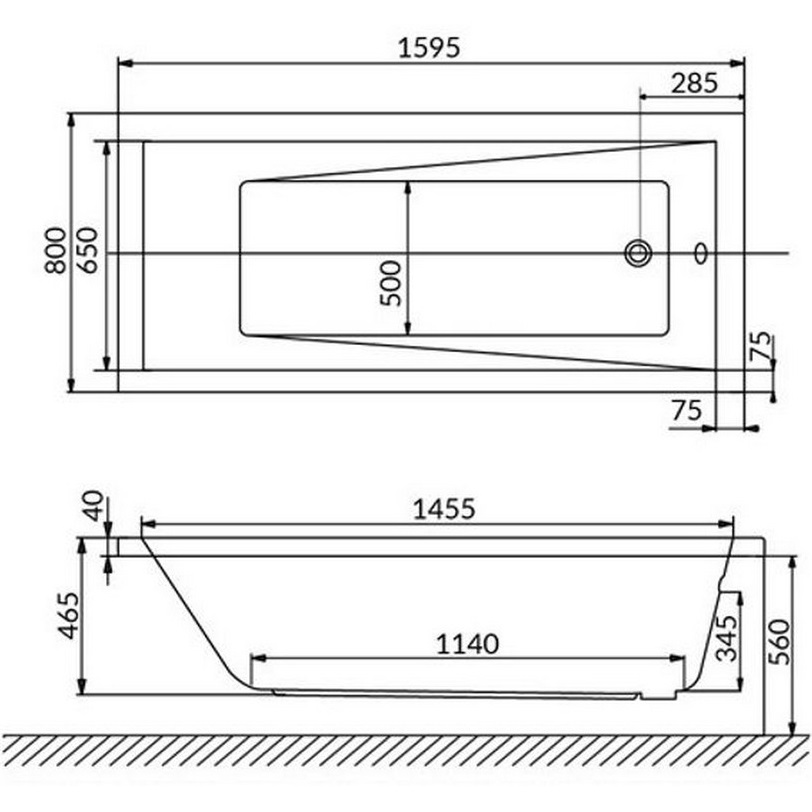 Ванна гидромассажная Whitecross Wave SOFT 0101.160080.100.SOFT.BR 160x80 (белый глянцевый, бронза), каркас, слив-перелив