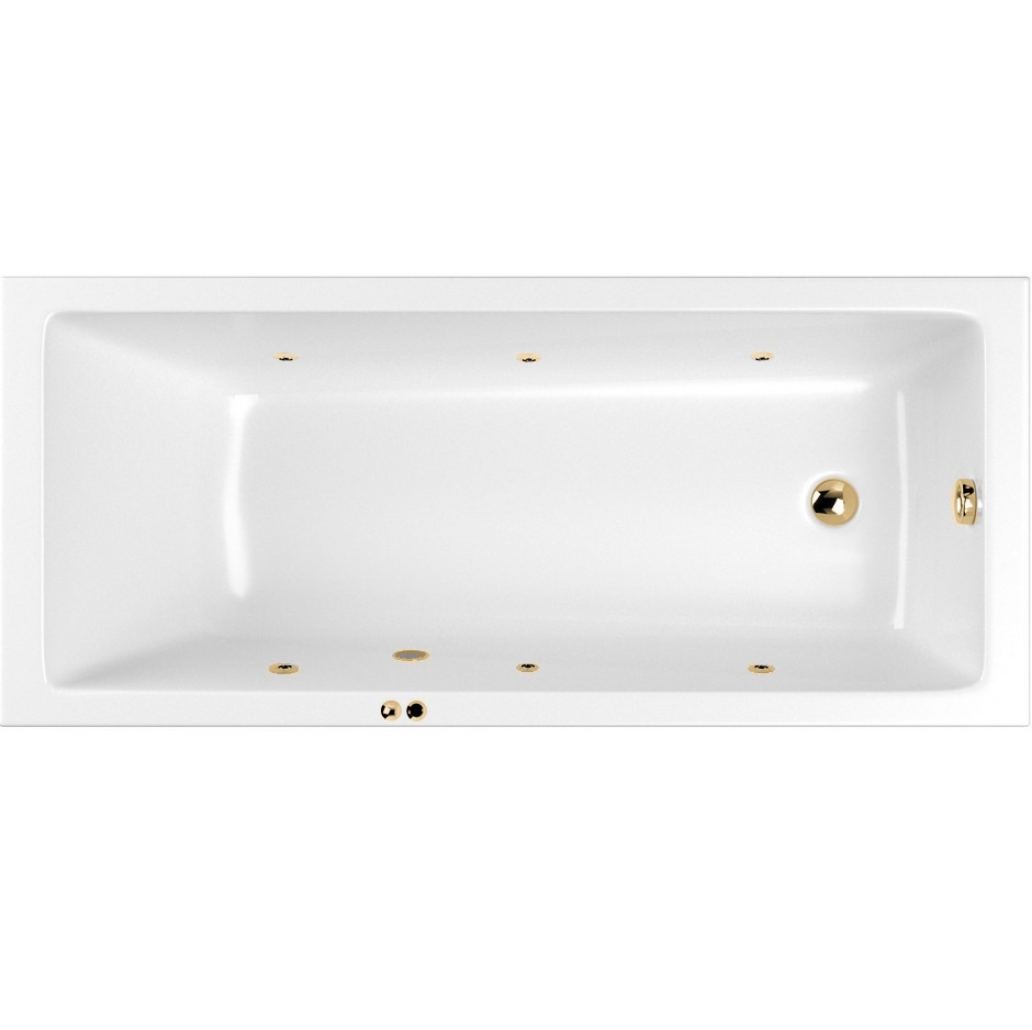 Ванна гидромассажная Whitecross Wave SOFT 0101.170070.100.SOFT.GL 170x70 (белый глянцевый, золотой), каркас, слив-перелив