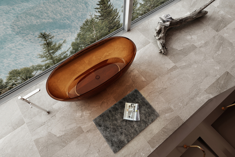 Ванна отдельностоящая Abber Kristall AT9701Opal-1.5 150х75х58 (коричневый), донный клапан