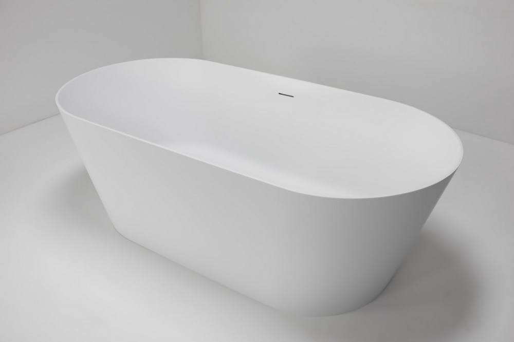 Ванна отдельностоящая Abber Stein AS9605 170x80x58 (белый), слив-перелив, иск.камень