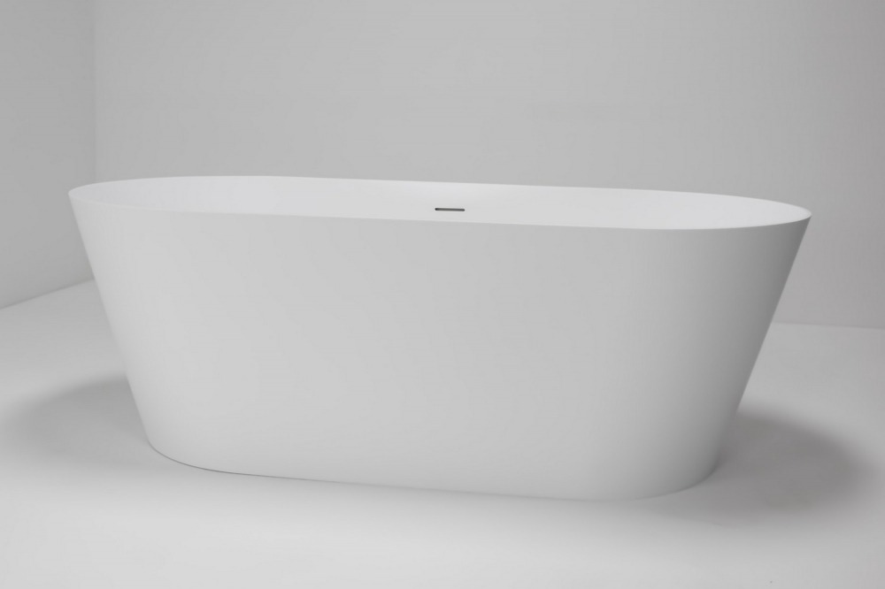 Ванна отдельностоящая Abber Stein AS9605 170x80x58 (белый), слив-перелив, иск.камень