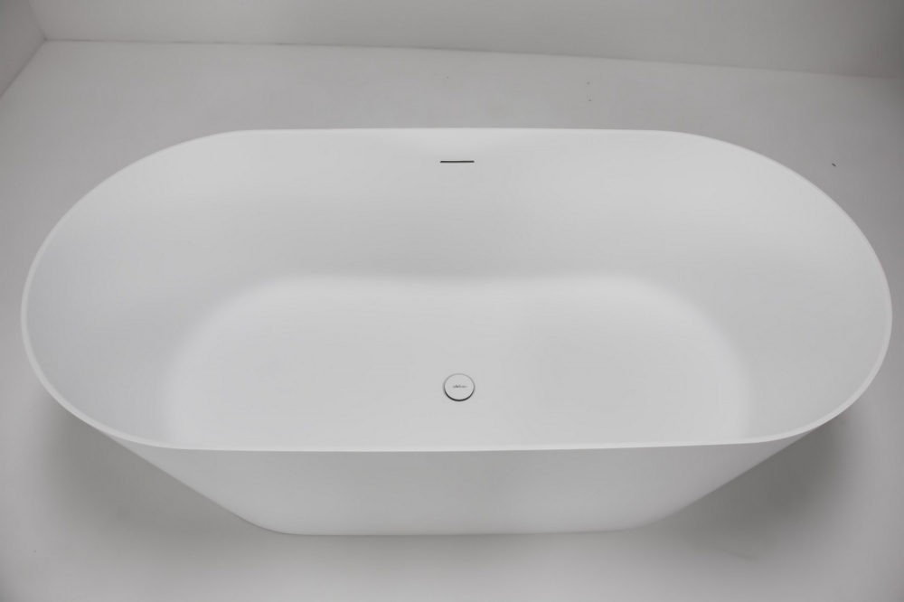 Ванна отдельностоящая Abber Stein AS9605 170x80x58 (белый), слив-перелив, иск.камень