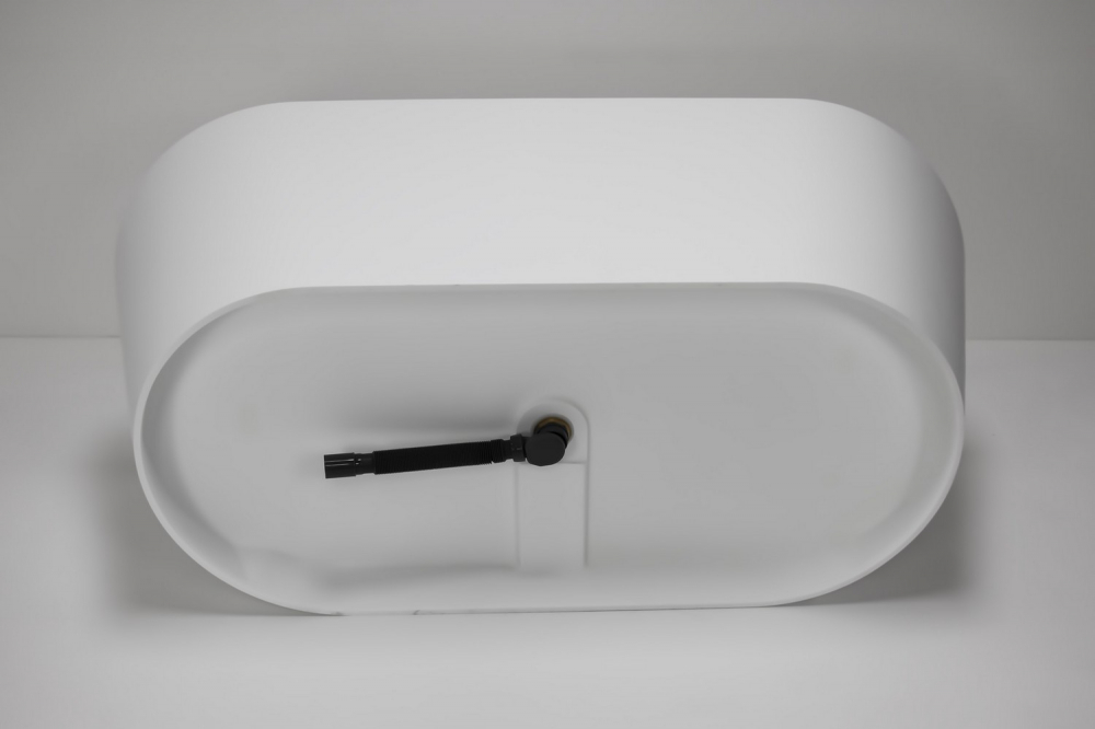 Ванна отдельностоящая Abber Stein AS9626 160x70x58 (белый матовый), слив-перелив, иск.камень