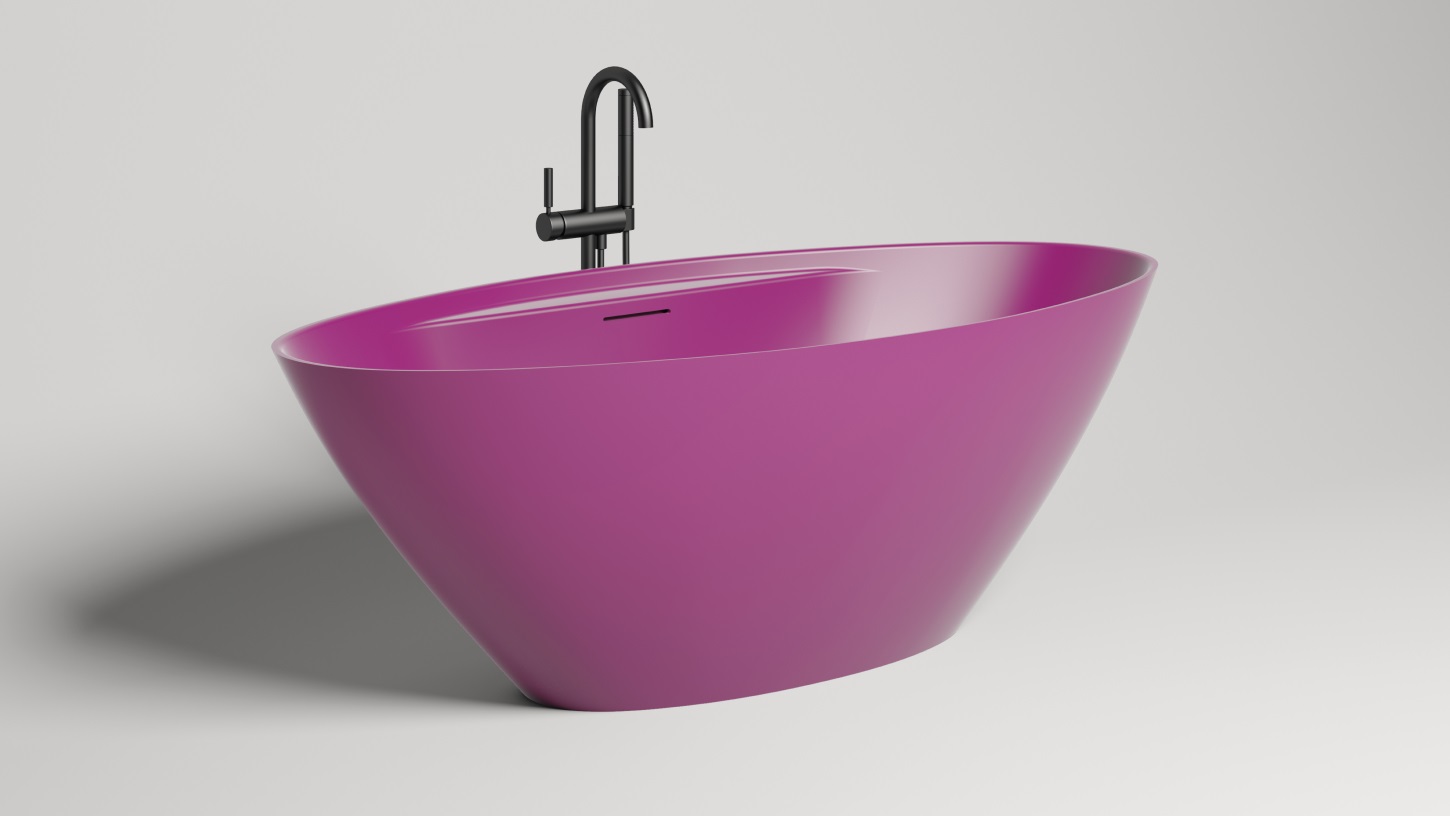 Ванна отдельностоящая Salini Diva S-Sense 102211GF 178x85.5x60 (покраска RAL полностью, глянцевый), донный клапан, сифон, слив-перелив