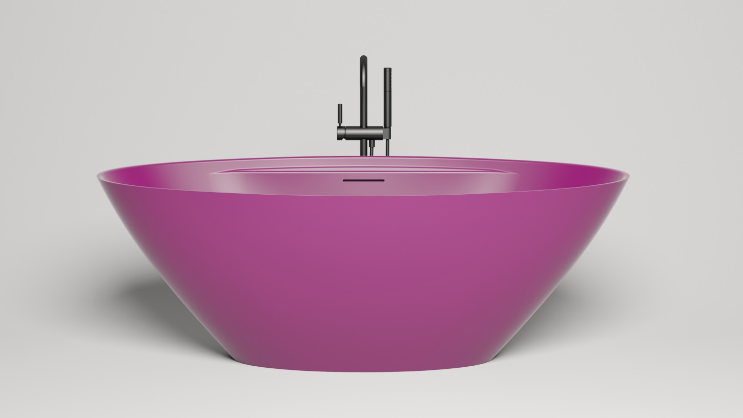 Ванна отдельностоящая Salini Diva S-Sense 102211GF 178x85.5x60 (покраска RAL полностью, глянцевый), донный клапан, сифон, слив-перелив