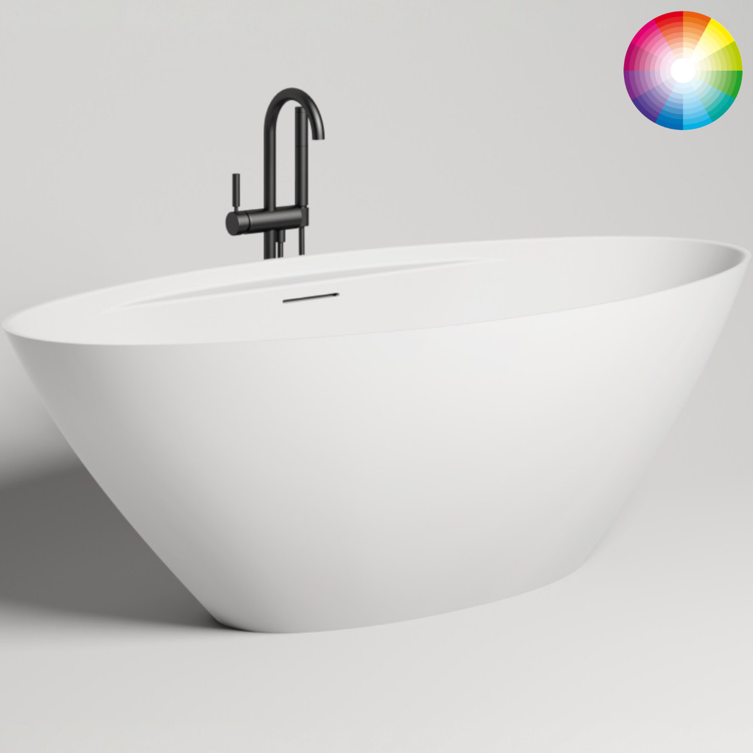 Ванна отдельностоящая Salini Diva S-Sense 102211GF 178x85.5x60 (покраска RAL полностью, глянцевый), донный клапан, сифон, слив-перелив