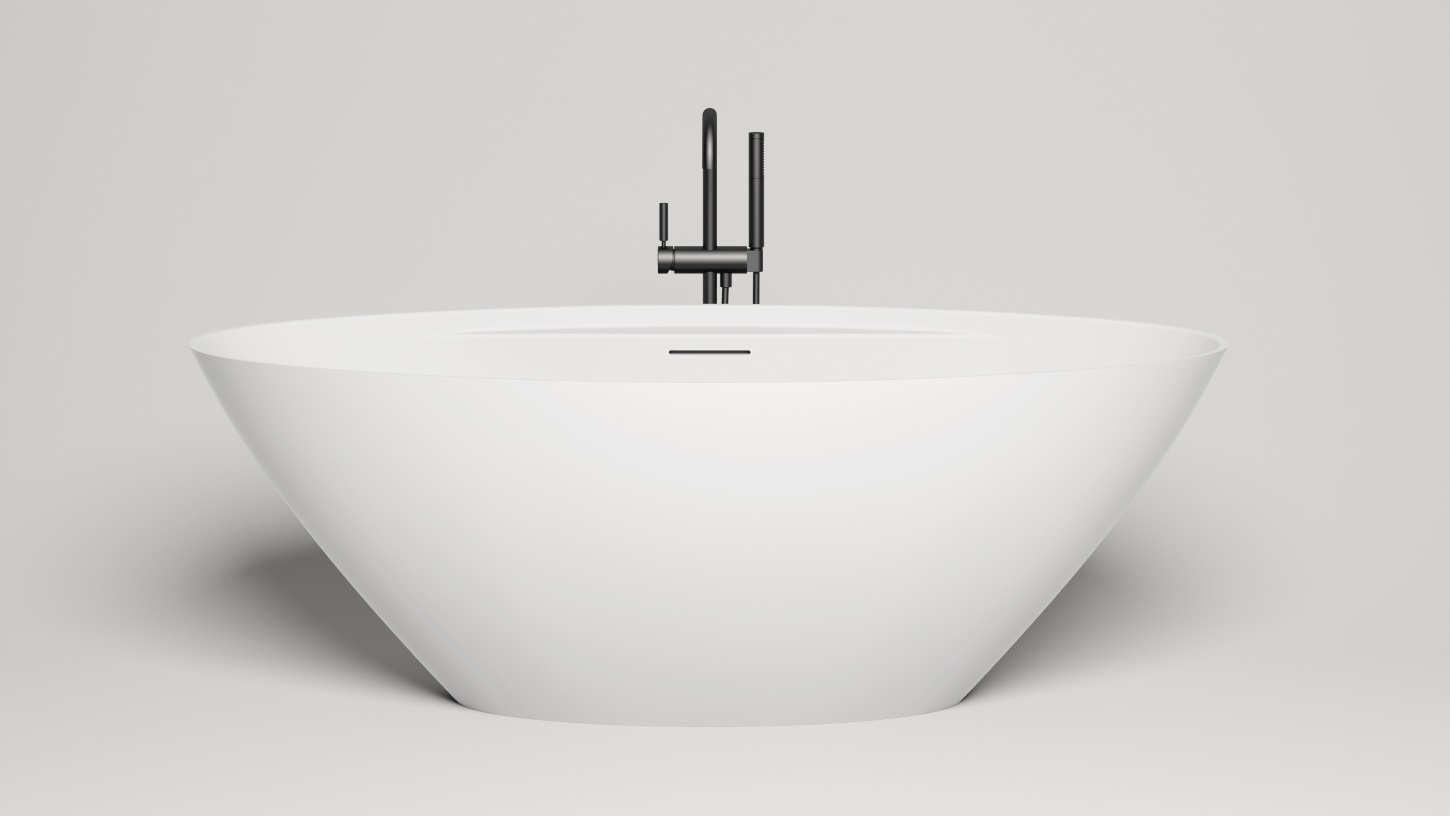 Ванна отдельностоящая Salini Diva S-Stone 102221M 178x85.5x60 (белый матовый), донный клапан, сифон, слив-перелив