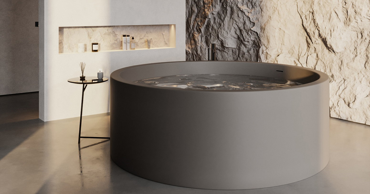 Ванна отдельностоящая Salini S-Sense Isola 101111GF  200x200x71 (покраска RAL полностью, глянцевый), донный клапан, сифон, слив-перелив