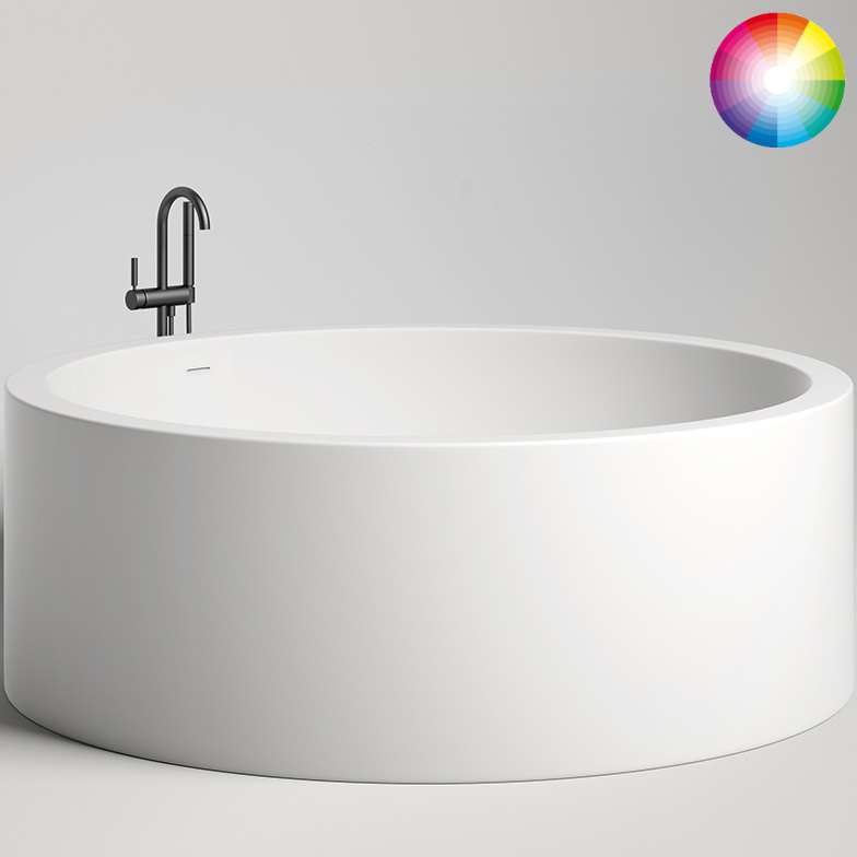 Ванна отдельностоящая Salini S-Sense Isola 101111GF  200x200x71 (покраска RAL полностью, глянцевый), донный клапан, сифон, слив-перелив