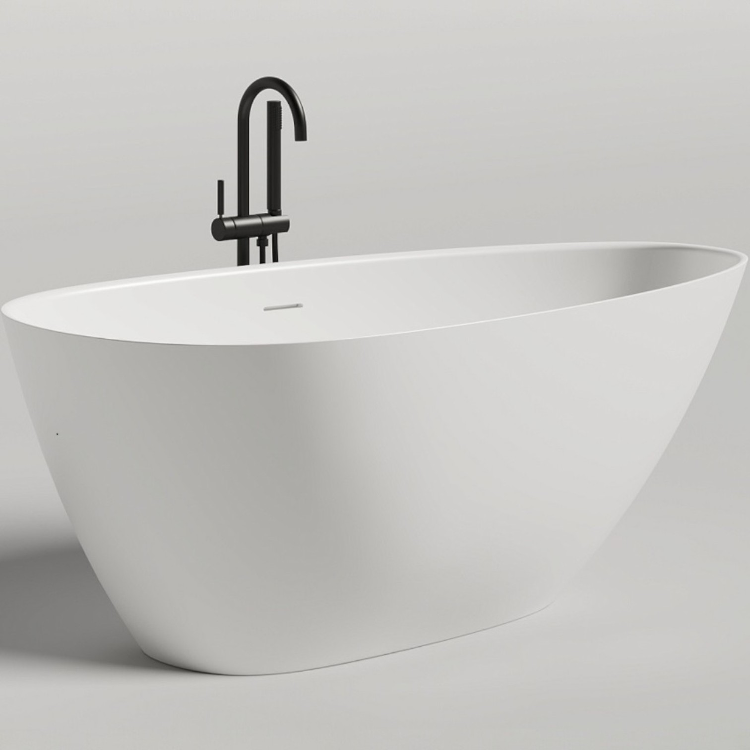 Ванна отдельностоящая Salini S-Stone Paola 1015203M 160x80x60 (белый матовый), донный клапан, сифон, слив-перелив