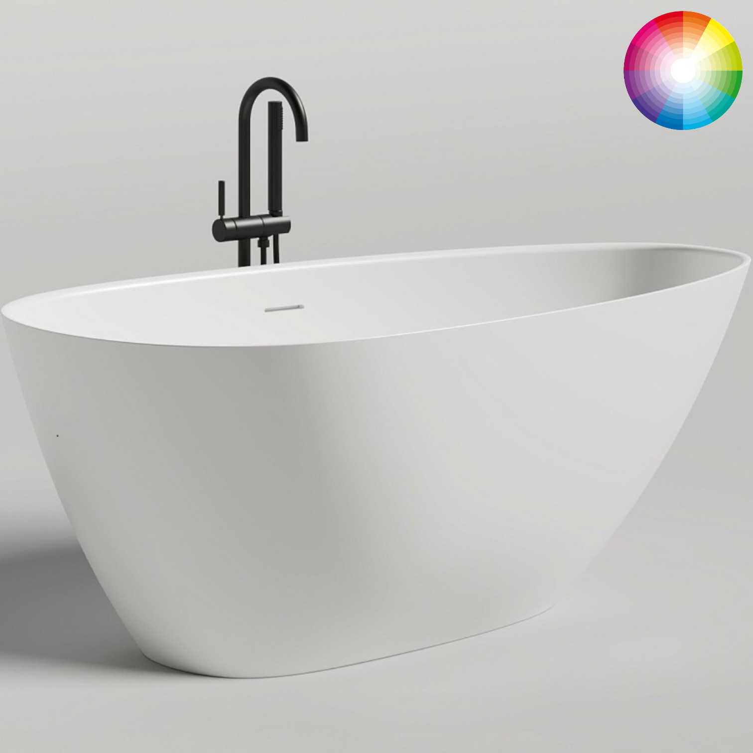 Ванна отдельностоящая Salini S-Sense Paola 1015103GF 160x80x60 (покраска RAL полностью, глянцевый), донный клапан, сифон, слив-перелив