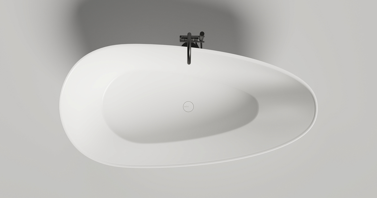 Ванна отдельностоящая Salini S-Sense Paola 1015104G 172x82.5x60 (белый глянцевый), донный клапан, сифон, слив-перелив