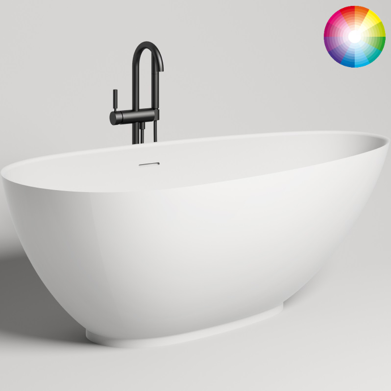 Ванна отдельностоящая Salini S-Sense Paola 101512GF 172x82,5x62,2 (покраска RAL полностью глянцевый), донный клапан, сифон, слив-перелив