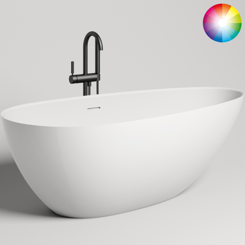 Ванна отдельностоящая Salini S-Sense Paola In 101612GF 172x82x57 (покраска RAL полностью, глянцевый), донный клапан, сифон, слив-перелив