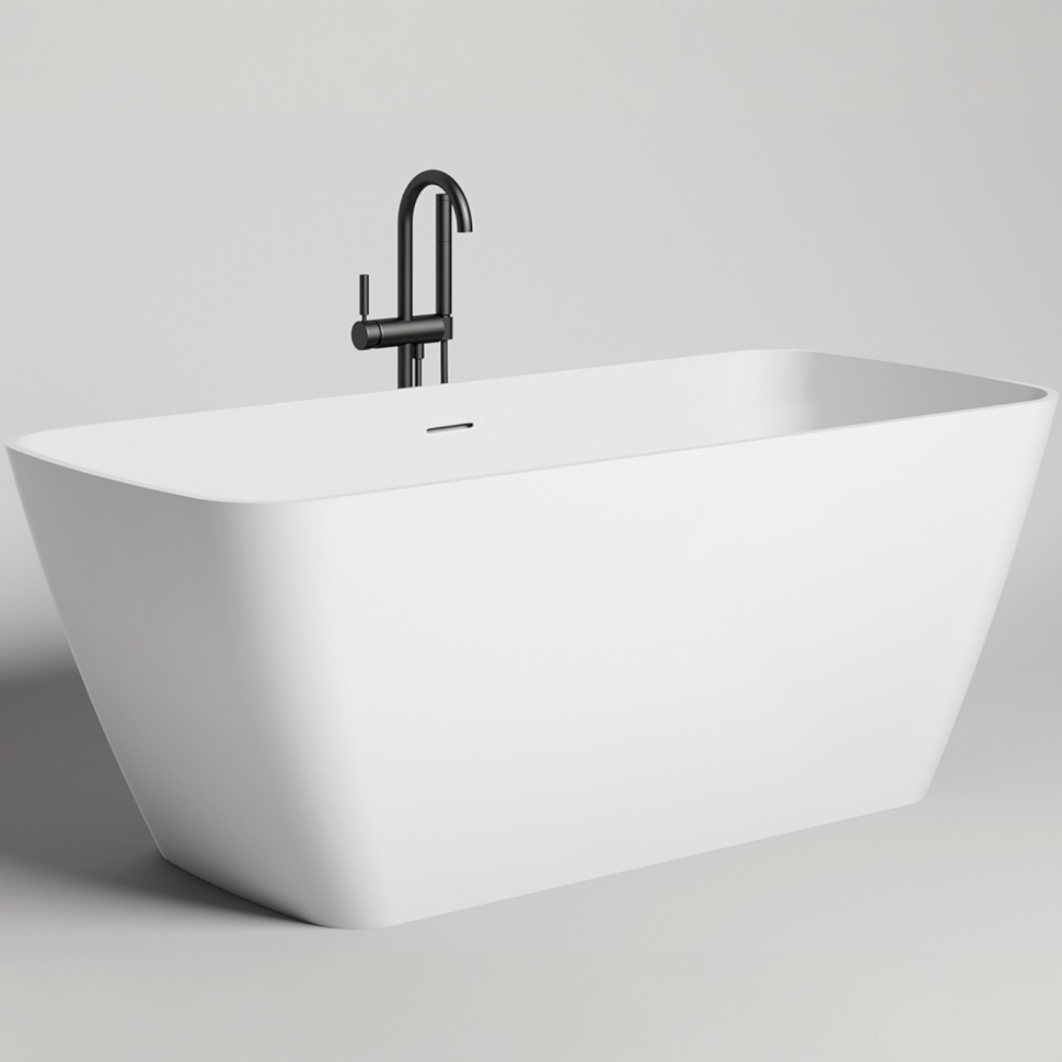 Ванна отдельностоящая Salini S-Stone Agatha 100221M 179x82x65.5 (белый матовый), донный клапан, сифон, слив-перелив