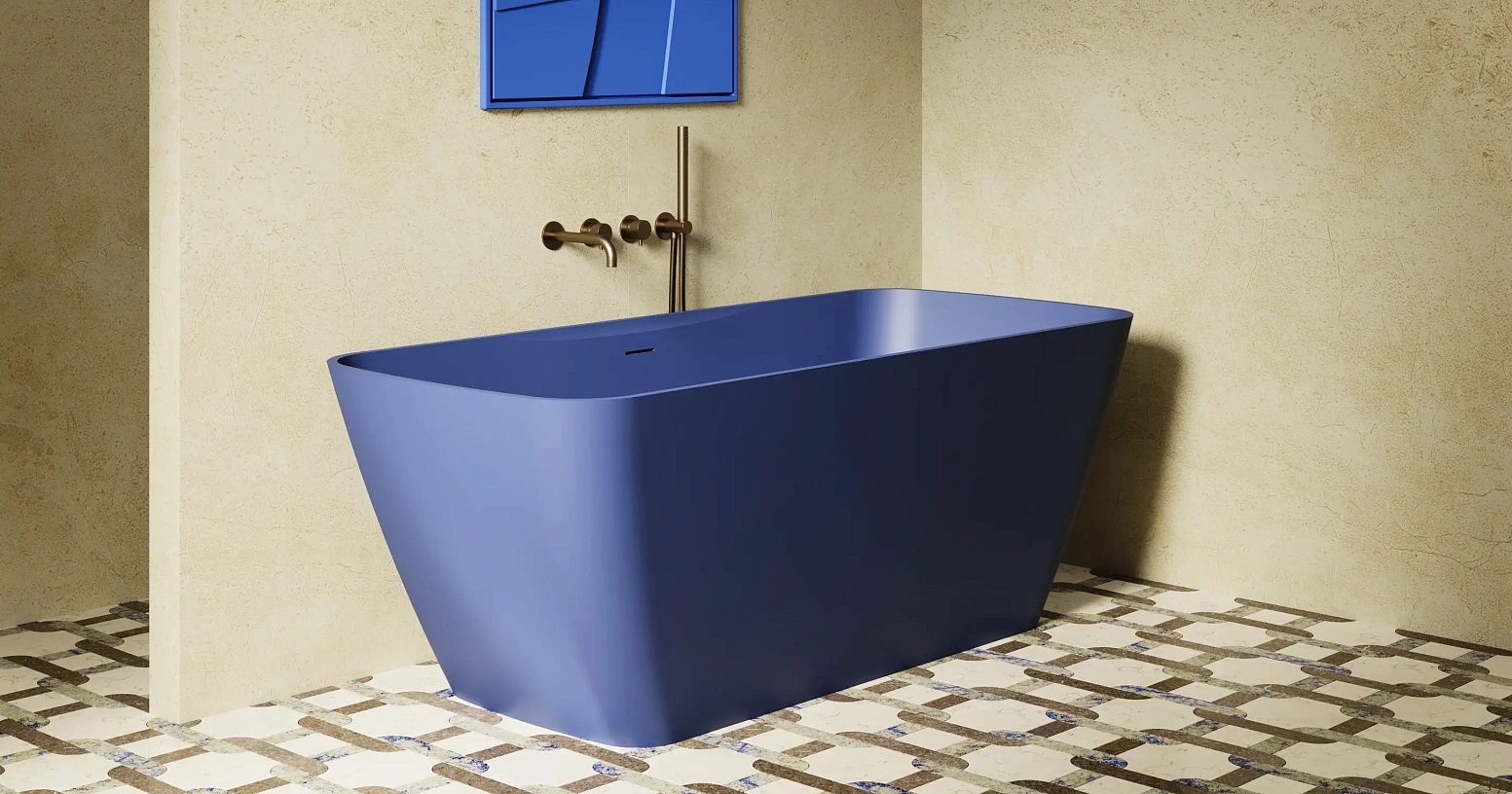 Ванна отдельностоящая Salini S-Stone Agatha 100221MF 179x82x65.5 (покраска RAL полностью, матовый), донный клапан, сифон, слив-перелив