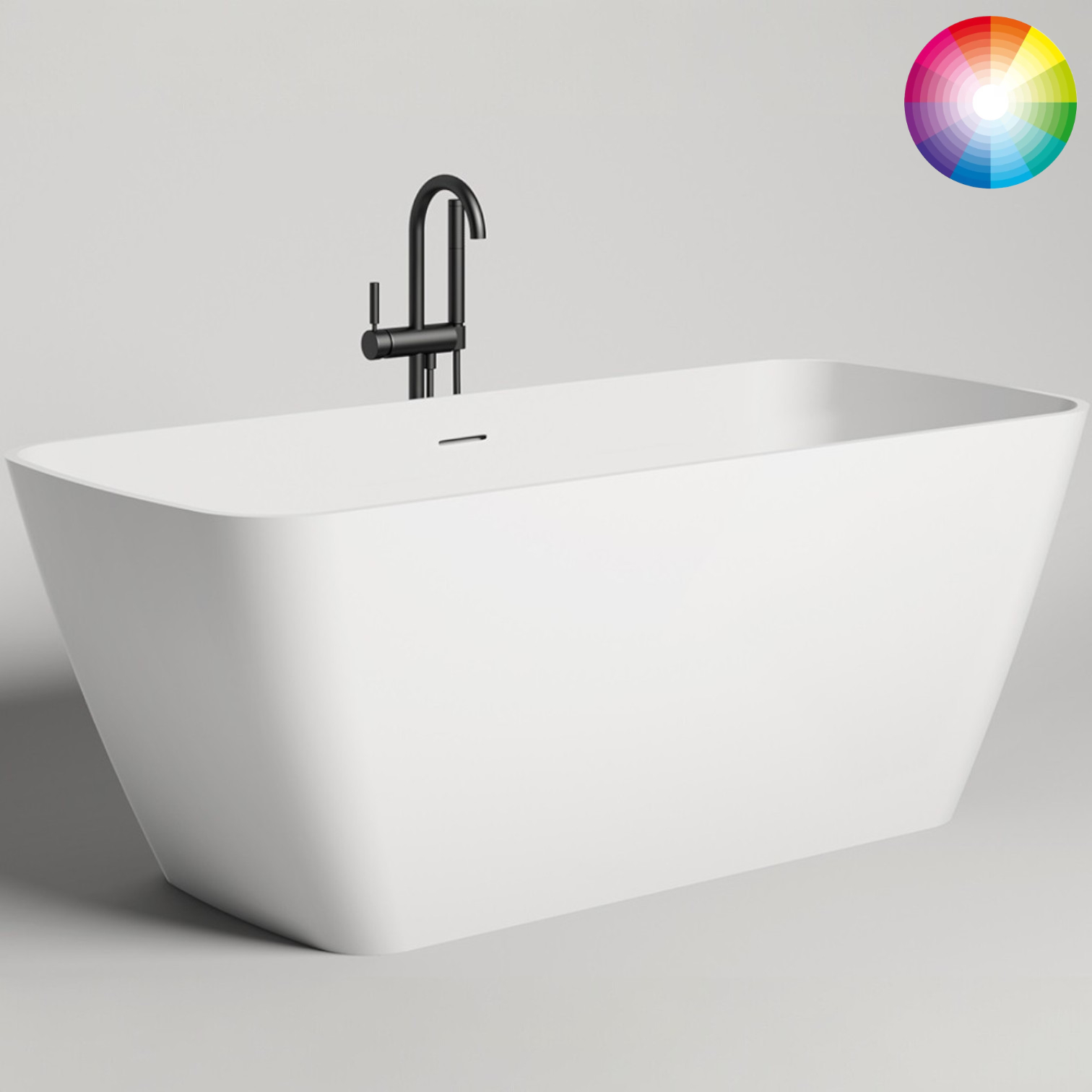 Ванна отдельностоящая Salini S-Stone Agatha 100221MF 179x82x65.5 (покраска RAL полностью, матовый), донный клапан, сифон, слив-перелив