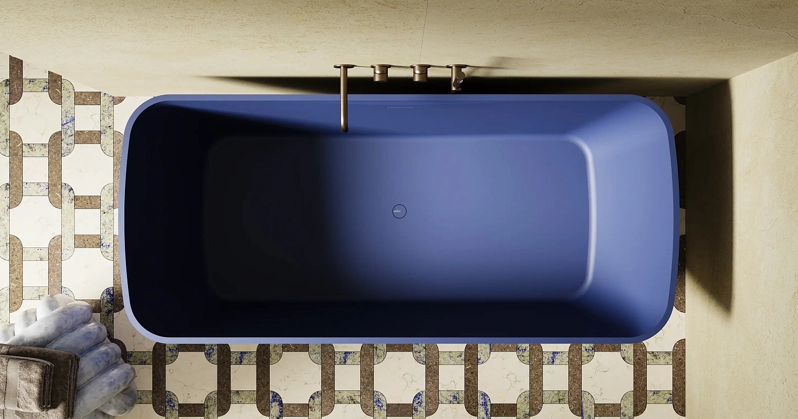 Ванна отдельностоящая Salini S-Stone Agatha 100221MF 179x82x65.5 (покраска RAL полностью, матовый), донный клапан, сифон, слив-перелив