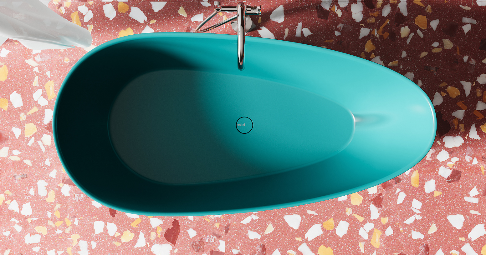 Ванна отдельностоящая Salini S-Stone Paola 1015204MF 172x82.5x60 (покраска RAL полностью, матовый), донный клапан, сифон, слив-перелив