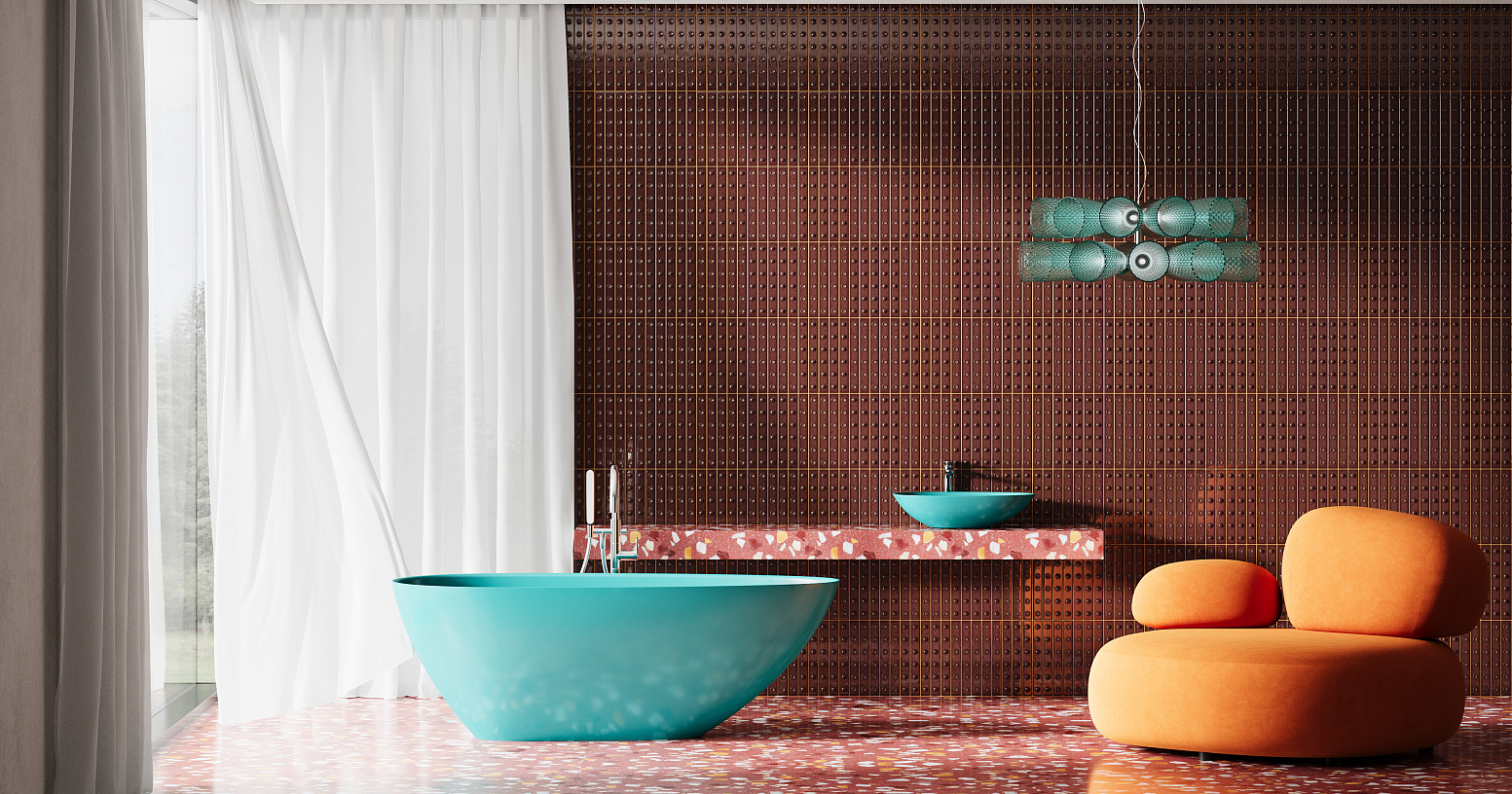 Ванна отдельностоящая Salini S-Stone Paola 1015204MF 172x82.5x60 (покраска RAL полностью, матовый), донный клапан, сифон, слив-перелив