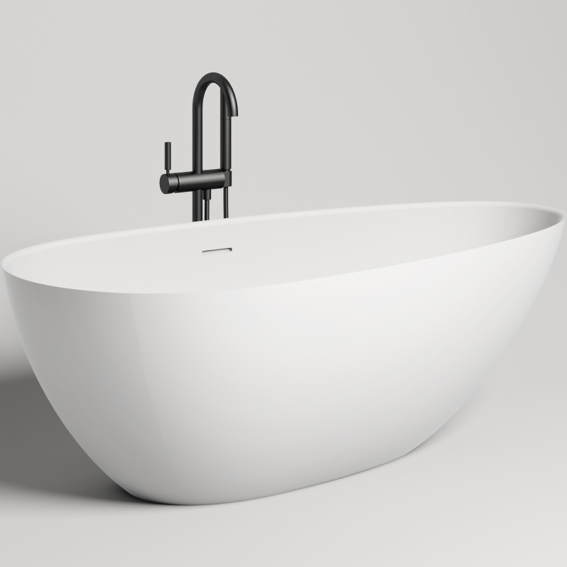 Ванна отдельностоящая Salini S-Stone Paola 101611SM 160x77x54 (белый матовый), донный клапан, сифон, слив-перелив