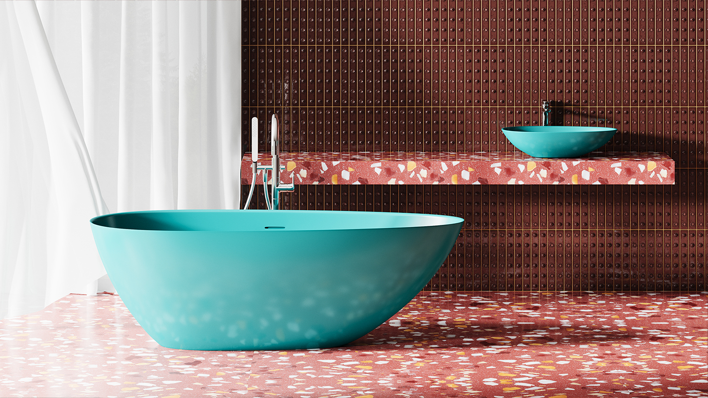 Ванна отдельностоящая Salini S-Stone Paola In 101612SMF 172x82x57 (покраска RAL полностью, матовый), донный клапан, сифон, слив-перелив