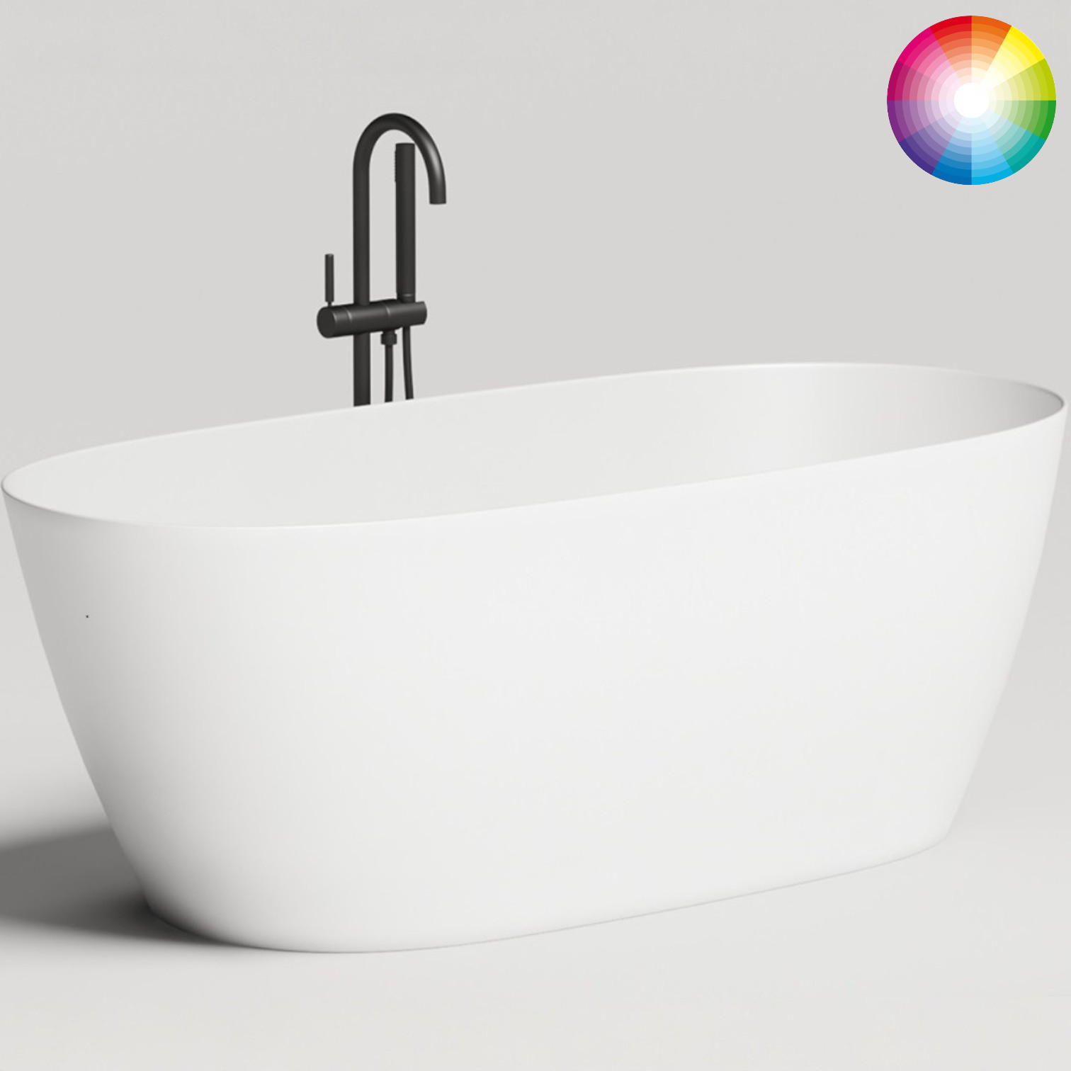 Ванна отдельностоящая Salini Sofia Light S-Sense 103611GF 164x76x58 (покраска RAL полностью, глянцевый), донный клапан, сифон, без перелива