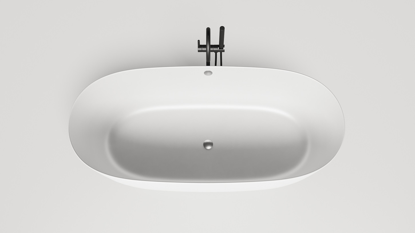 Ванна отдельностоящая Salini Sofia Light S-Sense 103711GF 164.5x75.5x58 (покраска RAL полностью, глянцевый), донный клапан, сифон