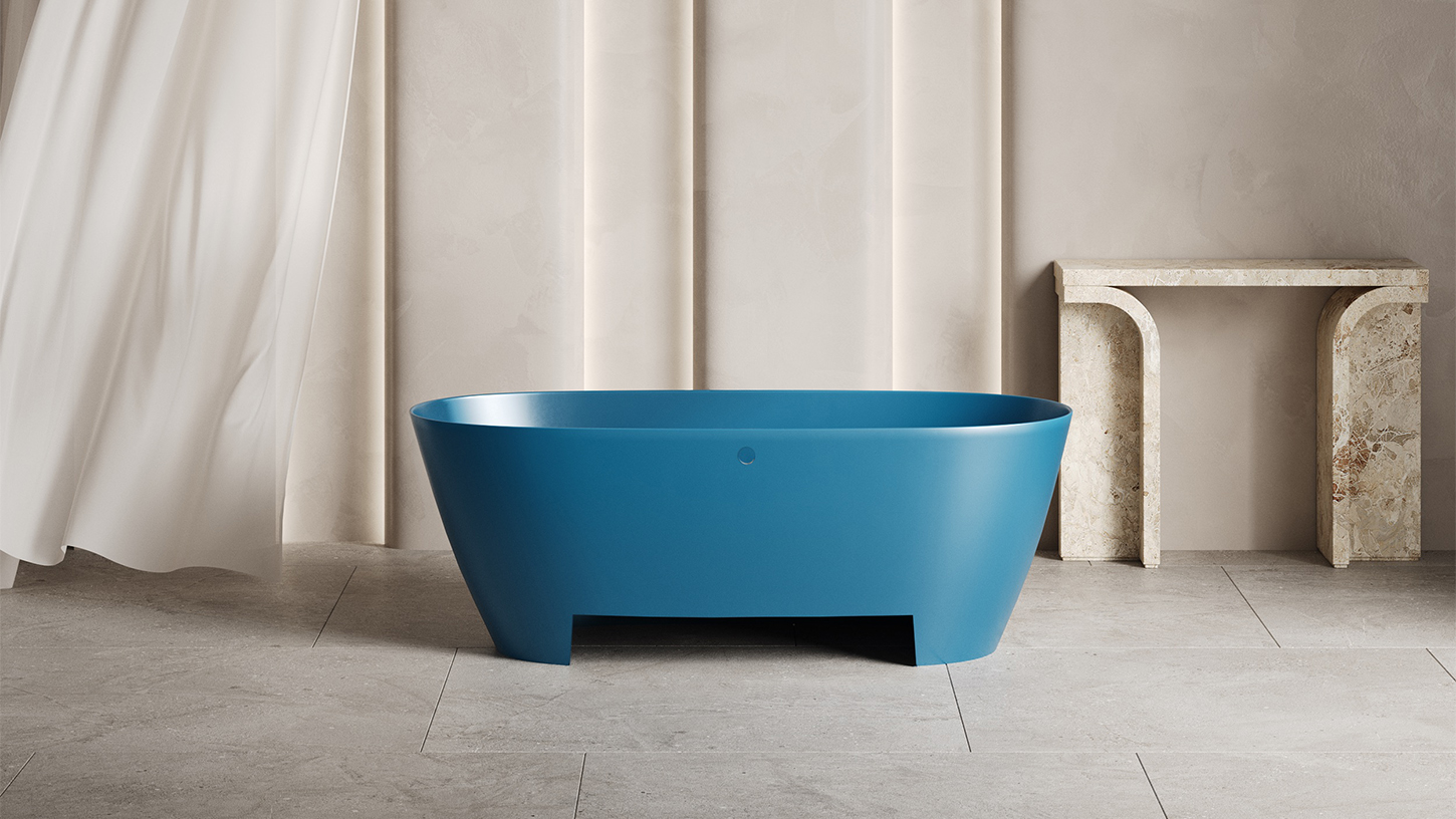 Ванна отдельностоящая Salini Sofia Light S-Sense 103711GF 164.5x75.5x58 (покраска RAL полностью, глянцевый), донный клапан, сифон